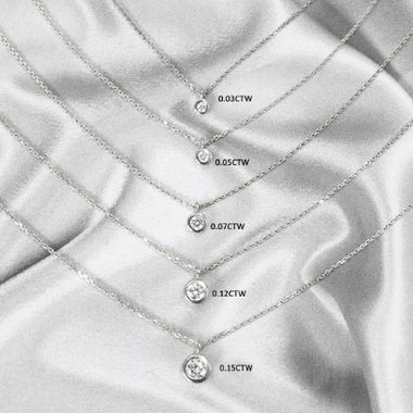 Tiny Bezel Diamond Solitaire Necklace