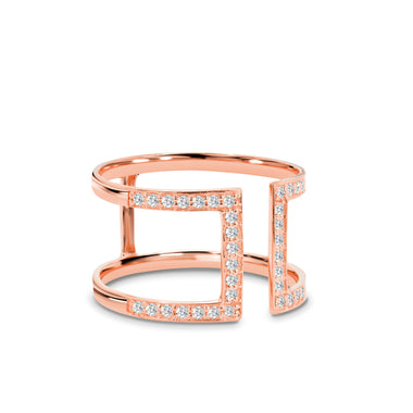rose_gold_diamond_double_row_two_band_parallel_open_bar_wedding_engagement_ring