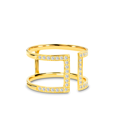 yellow_gold_diamond_double_row_two_band_parallel_open_bar_wedding_engagement_ring