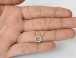 Diamond Circle Necklace in Solid Gold