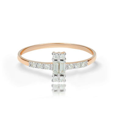 Baguette Diamond Wedding Ring In 10k 14k 18k Solid Gold 
