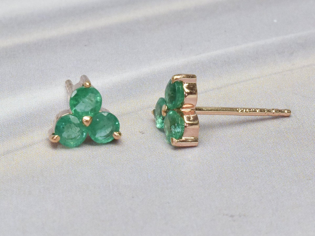 Tiny on sale emerald earrings