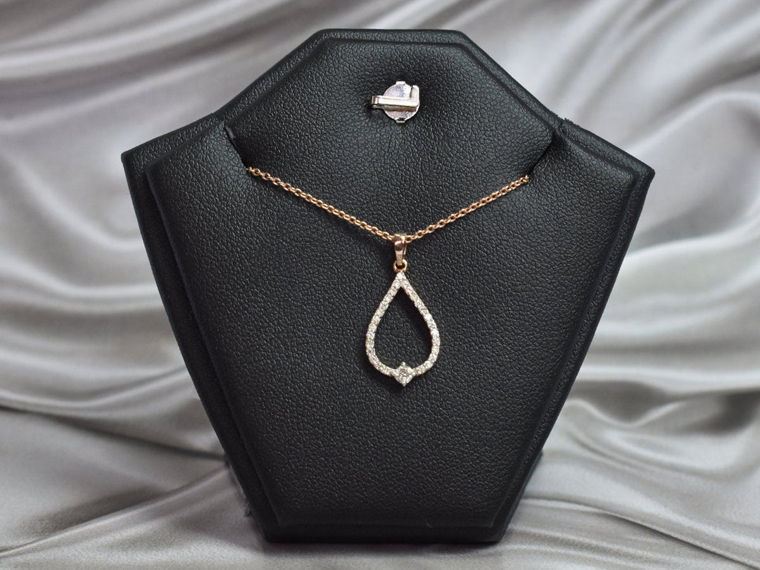 Round Black Diamond & Diamond Halo Pendant Necklace 14k Rose Gold 0.80ct -  AD3920