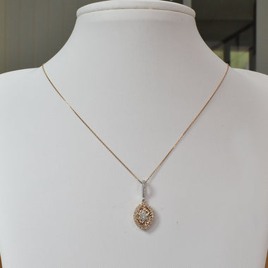 Delicate Diamond Necklace / 18k Solid Rose Gold / Genuine Diamond 0.45ct / Marquise Pendant / Anniversary Gift / Birthday Gift / DP138 - Jewels By Tarry