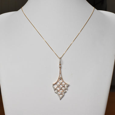 Arrowhead Gold Diamond Necklace / 18k Solid Gold / Diamond Arrow Necklace / 2 inches Long Pendant / Brilliant 0.95CTW Round Diamond / DP21 - Jewels By Tarry