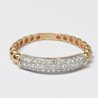 Micro pave Wedding Diamond Ring / Half Eternity Stacking Diamond Ring / Thin Dainty Diamond Band Anniversary Ring / 18K Rose Gold / DR583 - Jewels By Tarry