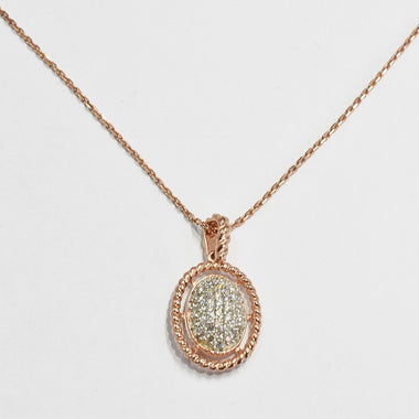 Diamond Cluster Necklace / 18k Solid Rose Gold / Everyday Diamond Necklace / Minimal Necklace / Fine Diamond Necklace Oval Pendant / DP102 - Jewels By Tarry