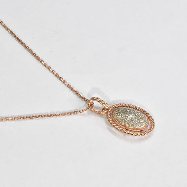 Diamond Cluster Necklace / 18k Solid Rose Gold / Everyday Diamond Necklace / Minimal Necklace / Fine Diamond Necklace Oval Pendant / DP102 - Jewels By Tarry