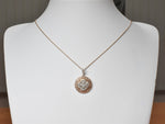 18k Rose Gold Round Diamond Filigree Pendant Necklace / Brilliant Round Cut Diamond 0.78CTW / Anniversary Gift For Her / DP23 - Jewels By Tarry