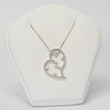 Diamond Heart Necklace / Floating Diamond Necklace / 18k 14k 10k Gold / Valentine Jewelry / Everyday Necklace / Valentine Gift for Her - Jewels By Tarry