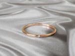 One Diamond Thin Band Ring in Gold