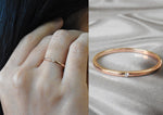 One Diamond Thin Band Ring in Gold