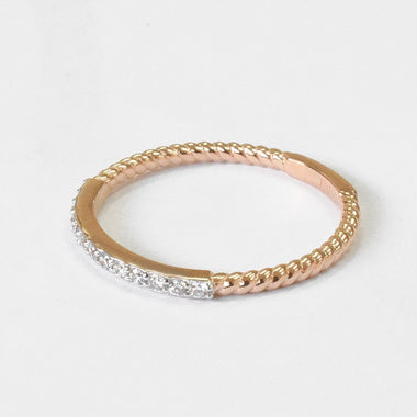 Diamond Wedding Band 2mm Half Eternity Band Ring 18k 14k 10k Gold / Micro Pave Stacking Ring / Thin Dainty Diamond Ring Engagement Ring - Jewels By Tarry