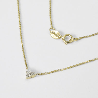 Trio Diamond Necklace in 10k 14k 18 Solid Gold 