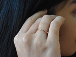 One Diamond Thin Band Ring in Gold