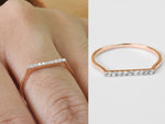 Diamond Horizontal Bar Ring in Solid Gold