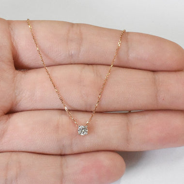 0.12ct Brilliant Round Diamond Solitaire Necklace 