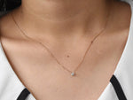 0.12 Ct Prong Diamond Solitaire Necklace for stacking 