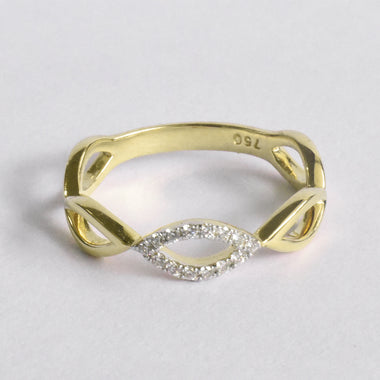 10k 14k 18k Diamond Infinity Twist Ring 