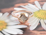 Dainty Diamond Micro Pave Set Diamond Ring / 18k Rose Gold Round Diamond Ring / Minimalist Wedding Anniversary Promise Ring / DR104 - Jewels By Tarry