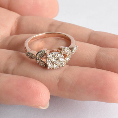 30% OFF SALE ! 18k Rose Gold Diamond Ring / Natural 0.28 CTW Diamond Ring / Statement Cocktail Pave Wedding  Anniversary Ring / DR68 - Jewels By Tarry