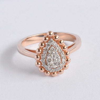 SALE ! Pear Shape Engagement Ring / Pear Cluster Diamond Ring / Handmade Diamond Wedding Engagement Ring With Diamond / DR161 - Jewels By Tarry