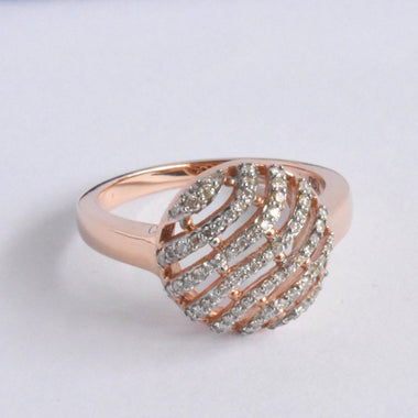 SALE ! Unique 18k Rose Gold  Dome Shape Pave Diamond Statement Ring / Pave Diamond Dome Cluster Ring / 0.35 CTW Natural Diamond Ring / DR163 - Jewels By Tarry