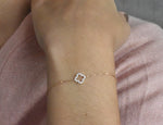 Mini Diamond Clover Bracelet in Solid Gold