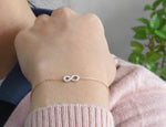  Infinity Charm Diamond Bracelet in Solid Gold