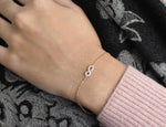  Infinity Charm Diamond Bracelet in Solid Gold