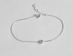 Diamond Bezel Bracelet with 0.15 Ctw Brilliant Round Cut Diamond in White Gold