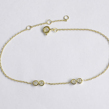 0.19 ctw Diamond Station Bezel Bracelet 