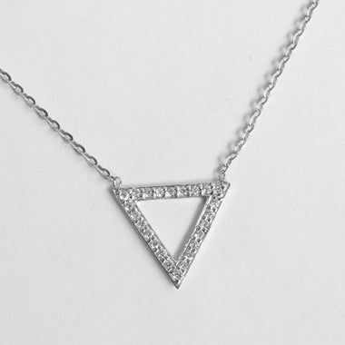 Open Triangle Pendant with Diamonds