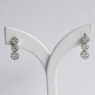Pave Diamond Earring / 8k White Gold / Diamond Drop Earrings / Tennis Diamond Earrings / Birthday Gift / DE105 - Jewels By Tarry