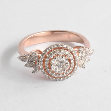 SALE ! Classic Diamond Ring in 18k Rose Gold / Art Deco Diamond Cocktail Ring / Natural Round Diamond Ring / Statement Ring / DR98 - Jewels By Tarry