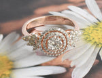 SALE ! Classic Diamond Ring in 18k Rose Gold / Art Deco Diamond Cocktail Ring / Natural Round Diamond Ring / Statement Ring / DR98 - Jewels By Tarry