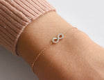  Infinity Charm Diamond Bracelet in Solid Gold