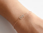  Infinity Charm Diamond Bracelet in Solid Gold