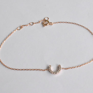 Diamond Lucky Horseshoe Bracelet in 10k, 14k, and 18k Gold