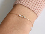 Diamond Trio Bezel Bracelet in 10k, 14k, and 18k Gold