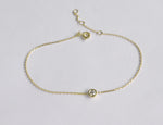 Diamond Bezel Bracelet with 0.15 Ctw Brilliant Round Cut Diamond in Yellow Gold