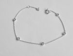 Diamond Station Bracelet with Natural Brilliant Round Cut 