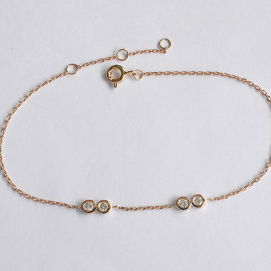 0.19 ctw Diamond Station Bezel Bracelet 