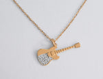 Diamond Guitar Pendant Necklace in 10k, 14k, and 18k Gold