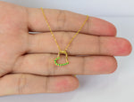  Gold Emerald Heart-Shaped Necklace 