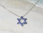 Star Of David Sapphire Necklace 