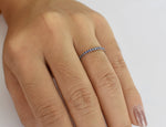 Natural Sapphire Half Eternity Ring in 10k 14k 18k Solid Gold 