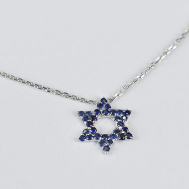 Star Of David Sapphire Necklace 