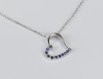 Genuine Sapphire Heart Necklace 