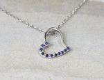 Genuine Sapphire Heart Necklace 